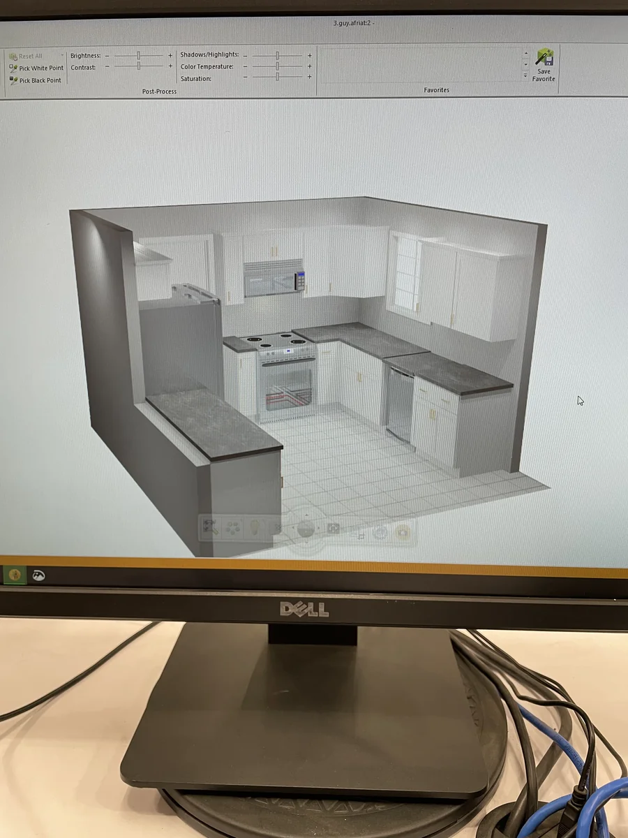 Three dimensional design render of the planned Lakeland ranch kitchen and bath